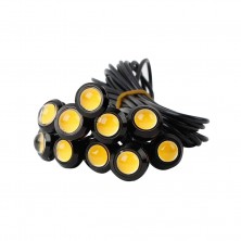 10Pcs Eagle Eye LED 18mm 12V High Power Car Motorcycle Daytime Running DRL Bumper Fog Light Backup Light Clearance Marker Lights Waterproof (Amber)